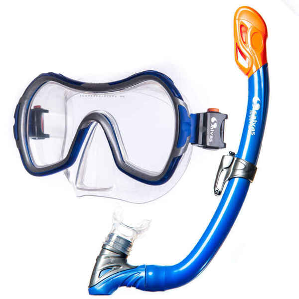 Bild 1 von SALVAS Kinder Set Wave Tauch Maske + Schnorchel Taucher Beschlag DryTop Silikon