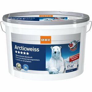 OBI Wandfarbe Arcticweiß matt 2,5 l