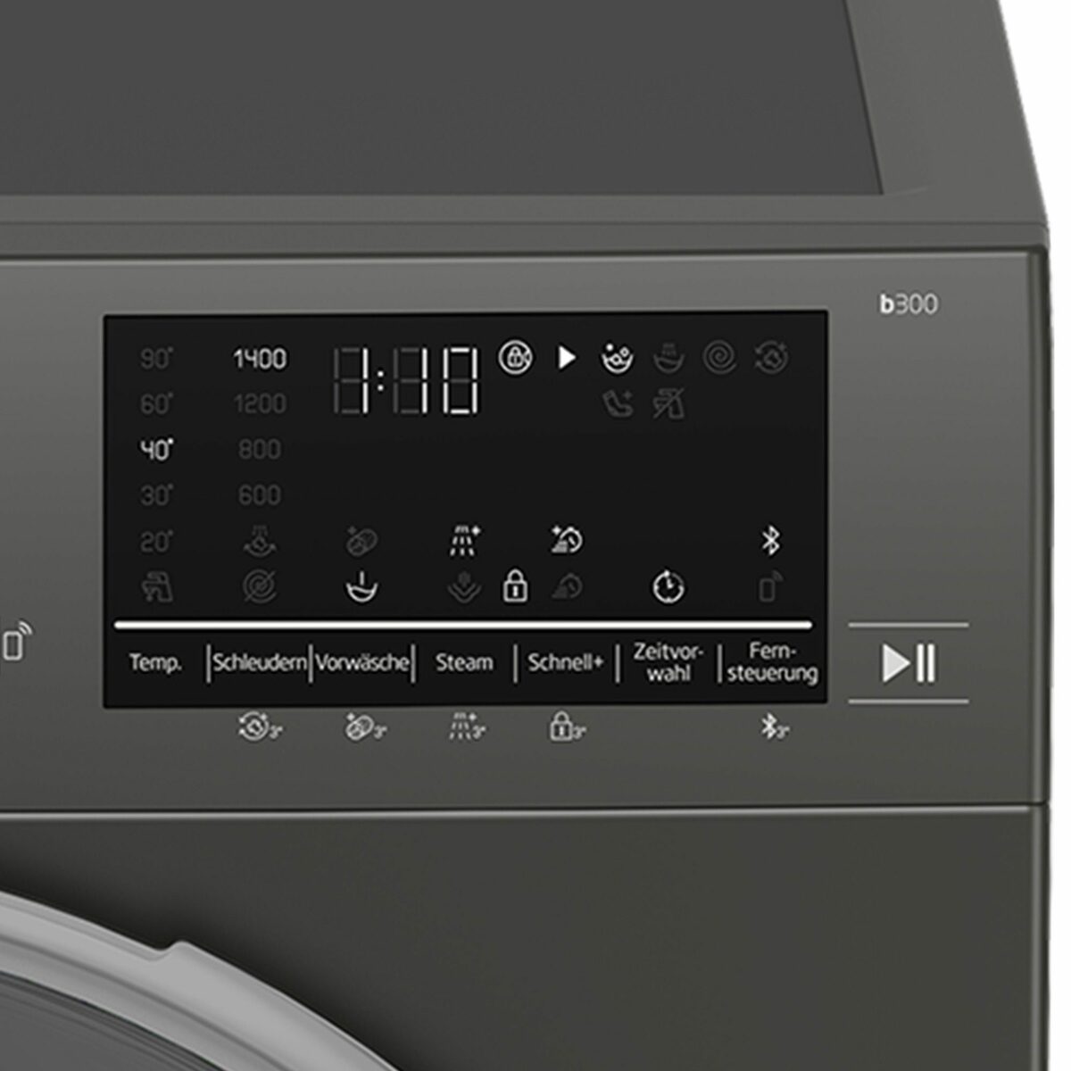 Bild 4 von BEKO Waschmaschine B3WFT59415M, 9 kg, 1400 U/min, HomeWhiz, Bluetooth, Dampffunktion, Nachlegefunktion