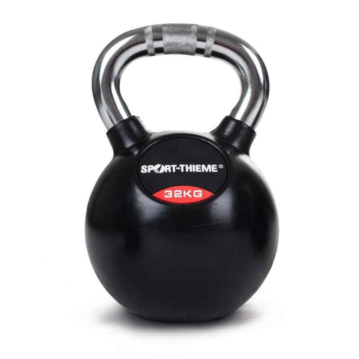 Bild 1 von Sport-Thieme Kettlebell Gummiert mit gerändeltem Chrom-Griff, 32 kg