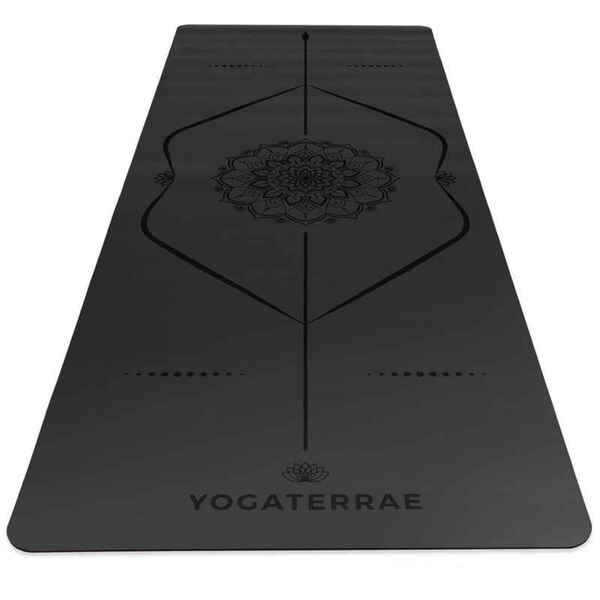 Bild 1 von Yogamatte aus PU und Naturkautschuk mit MANDALA in Schwarze + KÖRPER LINIE