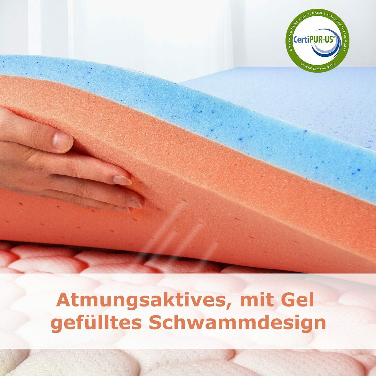 Bild 2 von Topper Matratzentopper 90/140/160/180 x 200 cm, H3 Gelschaum Wendbarer Topper, BedStory, 7.6 cm hoch, Memory Foam Topper für Boxspringbett, mit Abnehmbarem, Weich Bezug