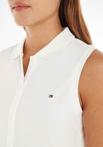 Tommy Hilfiger Shirttop SLIM COLLAR DETAIL POLO NS mit TH-Stickerei