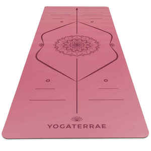 Yogamatte aus PU und Naturkautschuk in Vintage-Bordeaux + KÖRPER LINIE