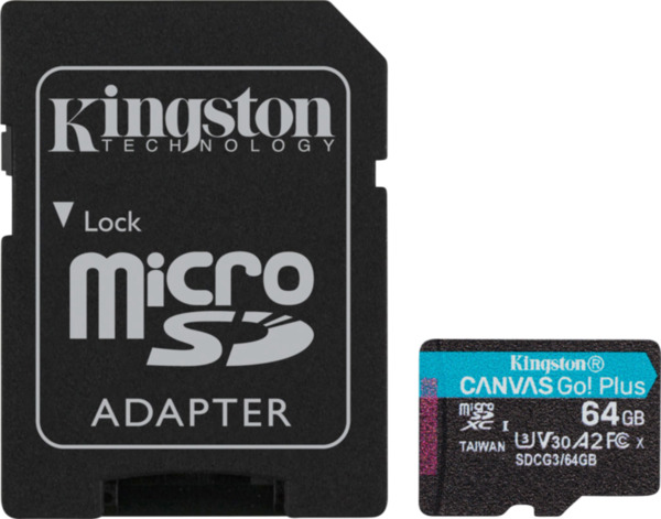 Bild 1 von Kingston Canvas Go Plus 64 GB microSDXC + SD-Adapter