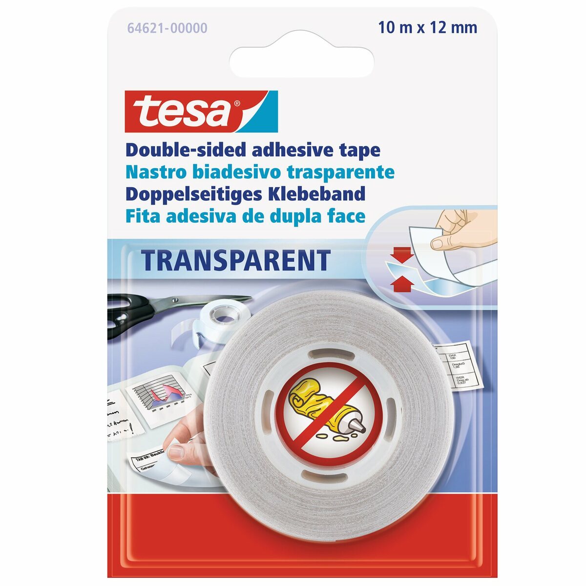 Bild 1 von Tesa Doppelseitiges Klebeband Transparent 10 m x 12 mm