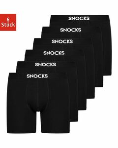 SNOCKS Boxershorts Enge Unterhosen mit längerem Bein Herren Männer (6-St) aus Bio-Baumwolle, ohne kratzenden Zettel