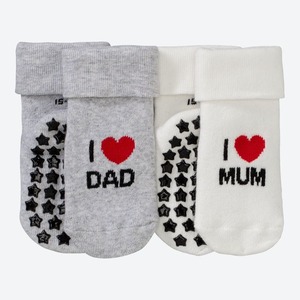 Baby-ABS-Socken mit tollem Spruch, 2er-Pack