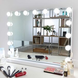 Fine Life Pro Kosmetikspiegel Hollywood Kosmetikspiegel 15LED (Set), LED,Touch-Steuerung Schminkspiegel Hollywood-Stil