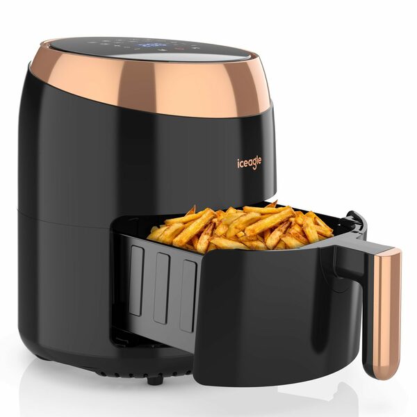 Bild 1 von iceagle Heißluftfritteuse Heißluftfritteuse, 9 intelligente Kochprogramme, 4,5L 1200W, 1200 W, Heißluftfritteuse & Grill, 9 voreingestellter Programme, digitales Display