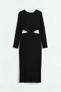 H&M Bodycon-Kleid mit Cut-outs Schwarz, Alltagskleider in Größe XL. Farbe: Black