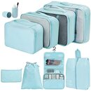 Bild 1 von Joyoldelf Koffer Organizer Set, Packing Cubes für Kleidung, Kleidertaschen für Koffer, 9-teilige Wasserfester Packwürfel Kofferorganizer Packtaschen Set mit Kosmetiktasche, Schuhbeutel