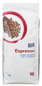 aro Kaffeebohnen Espresso 100% Arabica (1 kg)