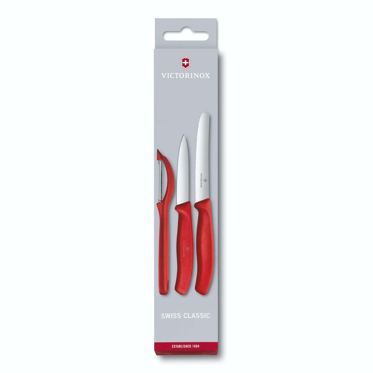Bild 1 von Victorinox Gemüsemesser-Set Swiss Classic mit Schäler, 3-teilig, rot