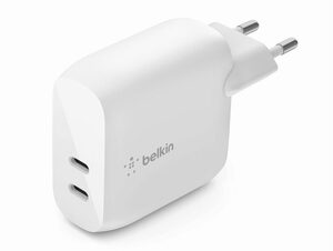 Belkin BoostCharge USB-C-PD-Ladegerät, 40 W, mit 2x USB-C PD 3.0, weiß