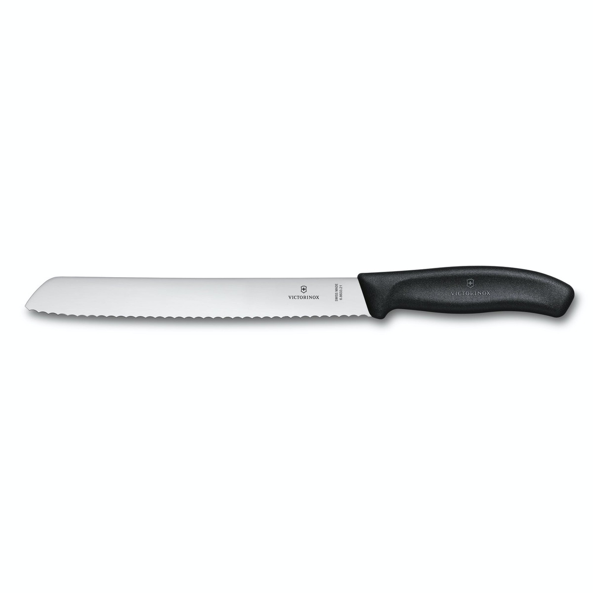 Bild 1 von Victorinox Brotmesser Swiss Classic 21 cm, mit extra scharfem Wellenschliff, schwarz, Blister