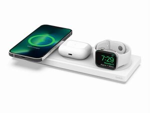 Belkin BoostCharge PRO 3-in-1 Ladepad, MagSafe, iPhone/AirPods/Watch, weiß