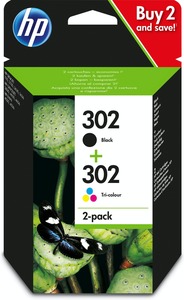 HP 302 2er-Pack Schwarz/Cyan/Magenta/Gelb Original Druckerpatronen