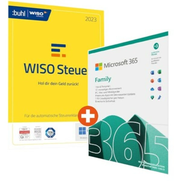 Bild 1 von Microsoft 365 Family + Buhl Data WISO Steuer 2023 | Download & Produktschlüssel