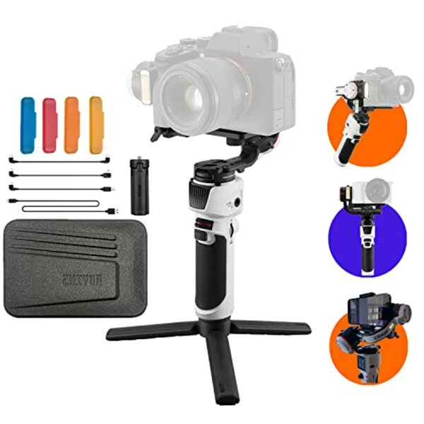 Bild 1 von Zhiyun Crane M3 Gimbal 3-Achsen-Handheld-Kamerastabilisator All-in-One-Design für spiegellose Kamera, Gopro, Smartphone, für Sony A6600, Fujifilm, Canon M50, M5, für Gopro Hero10/9/8, für iPhone