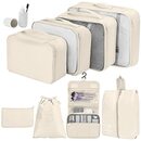 Bild 1 von Joyoldelf Koffer Organizer Set, Packing Cubes für Kleidung, Kleidertaschen für Koffer, 9-teilige Wasserfester Packwürfel Kofferorganizer Packtaschen Set mit Kosmetiktasche, Schuhbeutel