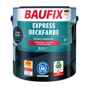 BAUFIX Express Deckfarbe saphirblau matt, 2.5 Liter, Wetterschutzfarbe