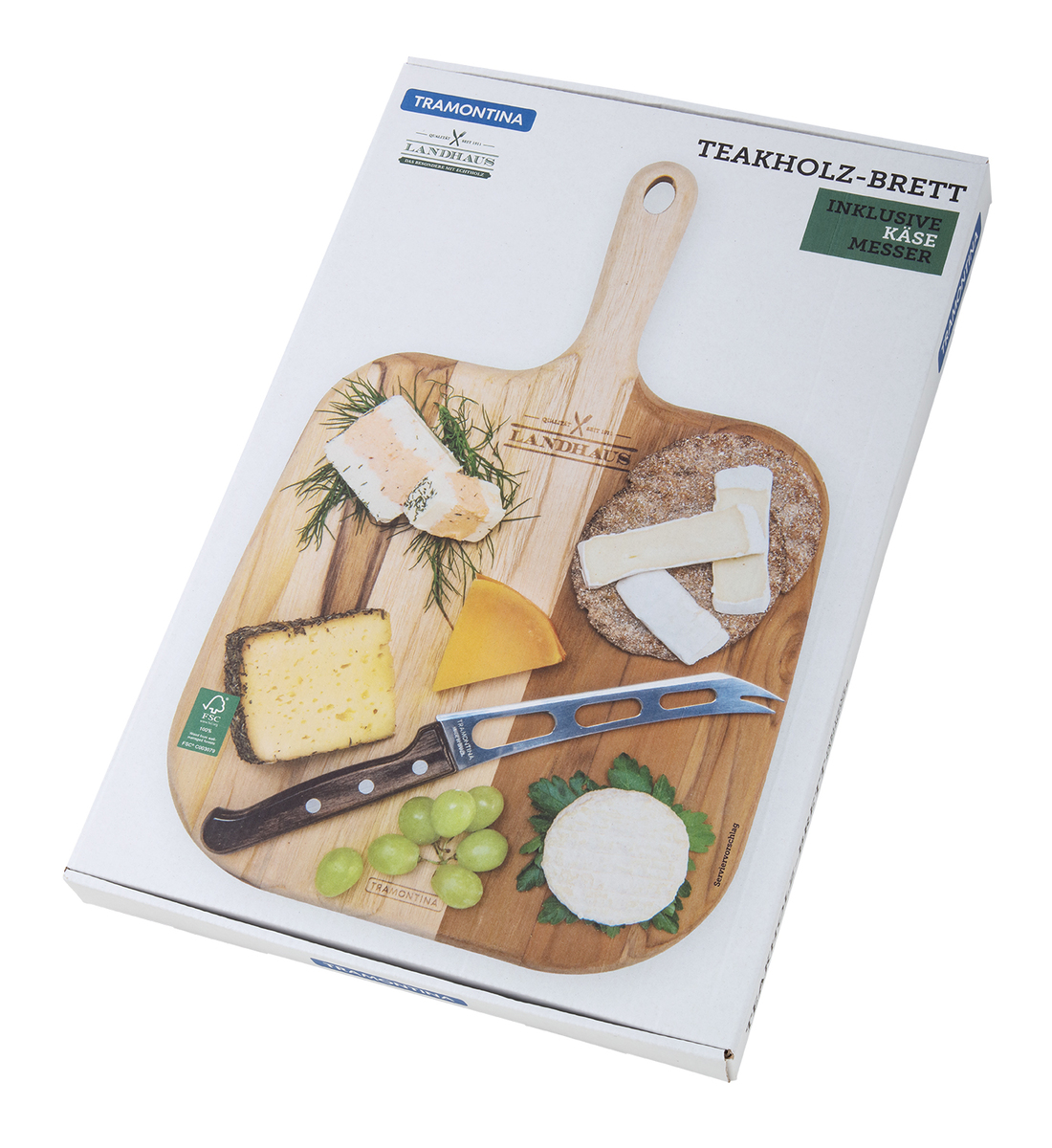 Bild 1 von TRAMONTINA Geschenkset Schneidebrett Teak inkl. Käsemesser