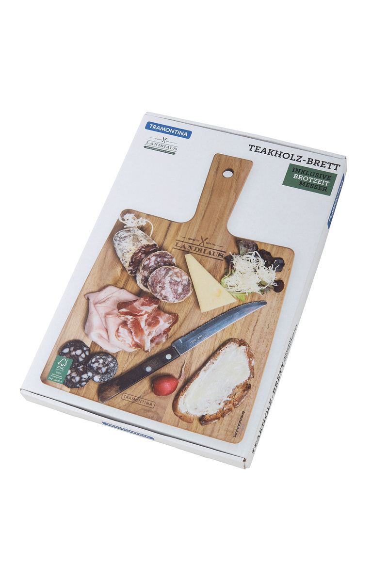 Bild 1 von TRAMONTINA Geschenkset Schneidebrett Teak inkl. Brotzeitmesser