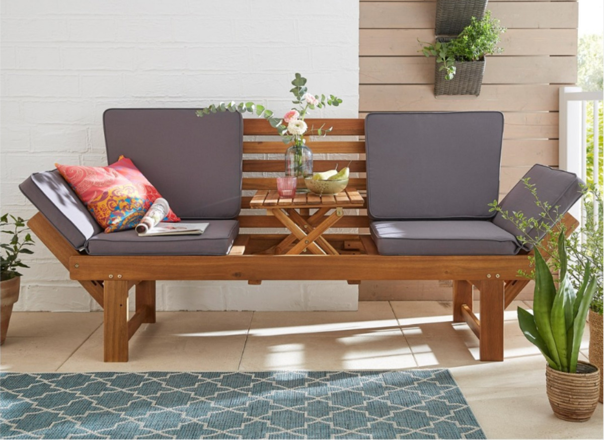 Bild 2 von MyFlair Multifunktionsbank Gartenbank "Rügen" aus massivem Akazienholz, FSC®