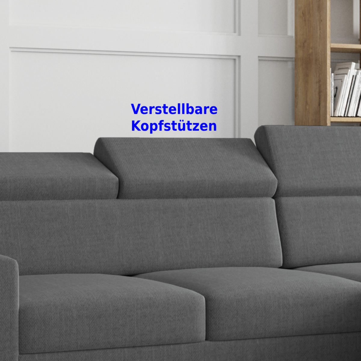 Bild 3 von Möbel Punkt Ecksofa TOKIO Webstoff Anthrazit Grau mit Bett und Bettkasten Sofa Schlafsofa