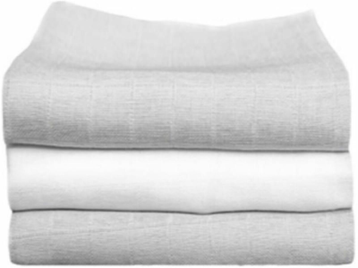 Bild 1 von MAKIAN Molton Windeln, 3er Set, 70x70cm, grau/weiß