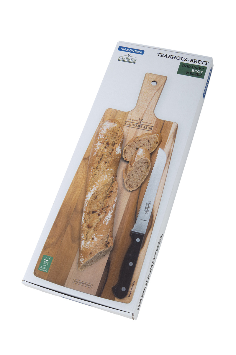 Bild 1 von TRAMONTINA Geschenkset Schneidebrett Teak inkl. Brotmesser