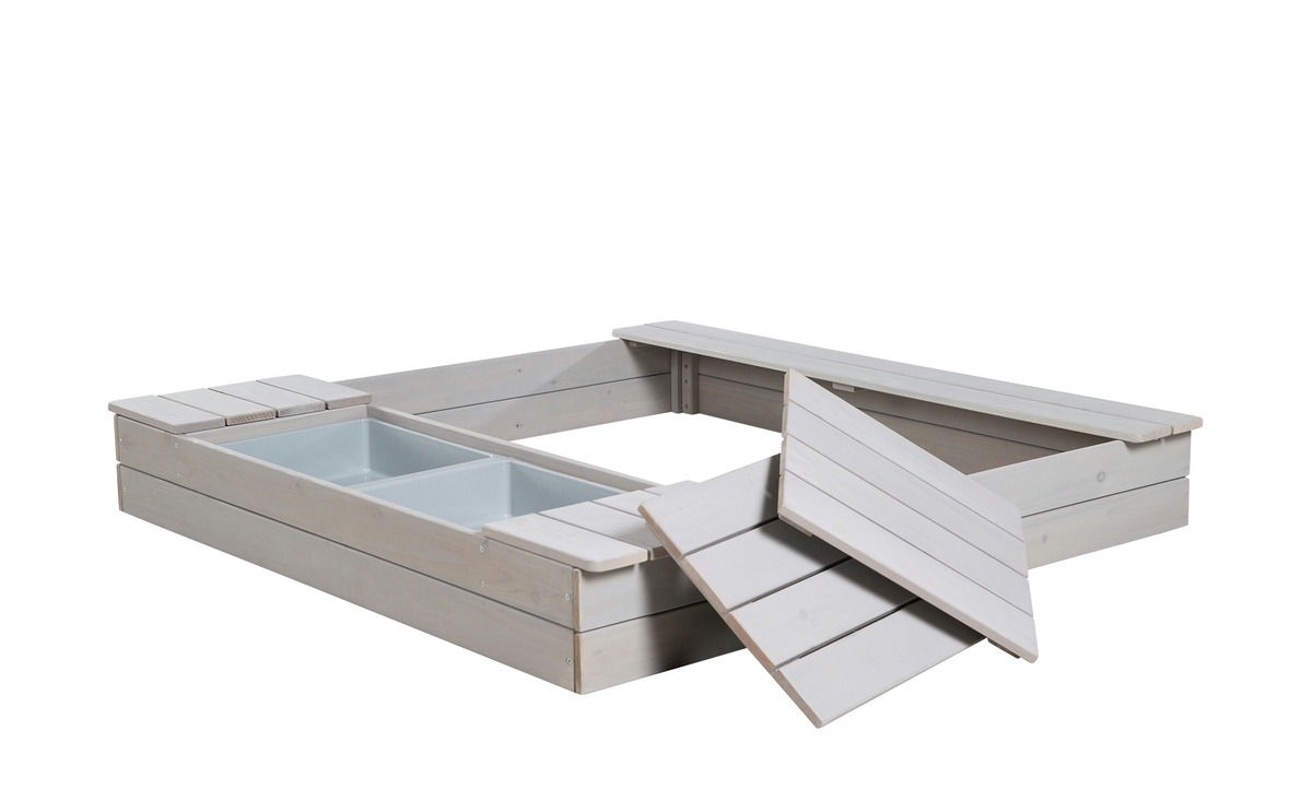 Bild 1 von Roba Sandkasten  Sandkasten mit Spielwannen grau Maße (cm): B: 120 H: 17,5 T: 125 Garten