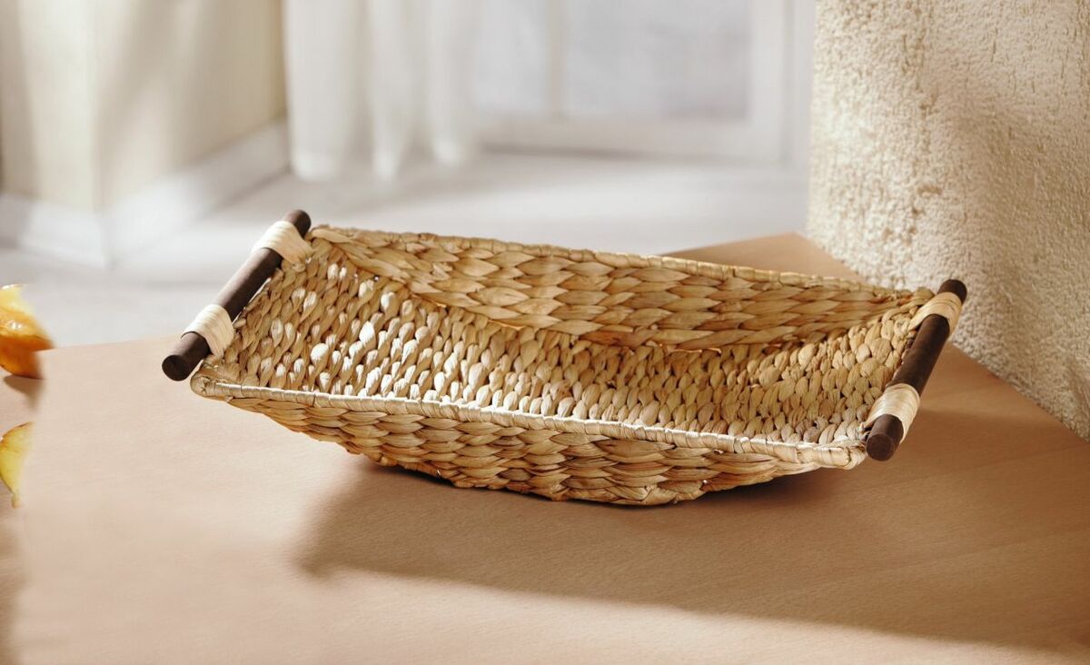 Bild 1 von HomeLiving Moderne Schale mit Holzgriffen Korb, Deko, Füllkorb, Tisch deko, Früchte, Obst