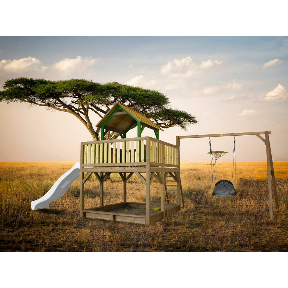 Bild 1 von AXI Spielturm Atka braun B/H/T: ca. 613x291x277 cm