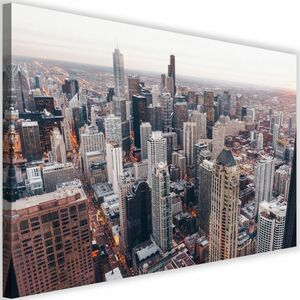 Feeby Leinwand, City panorama hochwertiger Druck, 90x60