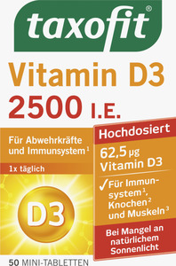 taxofit Vitamin D3 2500 I.E. Mini-Tabletten