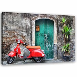 Feeby Leinwand, Türen und Red Scooter HORIZONTAL, 60x40