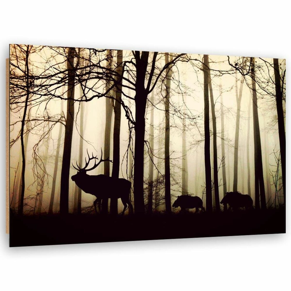 Bild 1 von Feeby Deko-Panel, Hirsche im Wald HORIZONTAL, 60x40