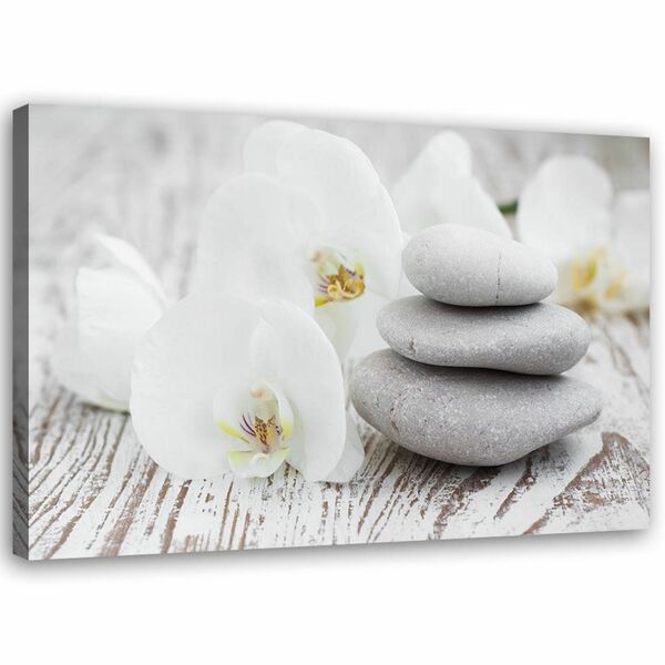 Bild 1 von Feeby Leinwand, Zen Blumen und Steine HORIZONTAL, 90x60