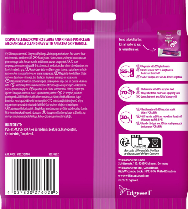 Bild 2 von Wilkinson Sword Extra2 Essentials Damen Einwegrasierer