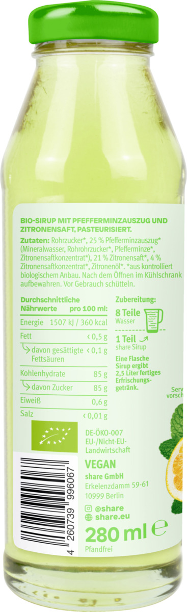 Bild 3 von share Bio Sirup Zitrone-Minze