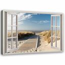 Bild 1 von Feeby Leinwand, geöffnetes Fenster zum Weg zum Strand HORIZONTAL, 90x60