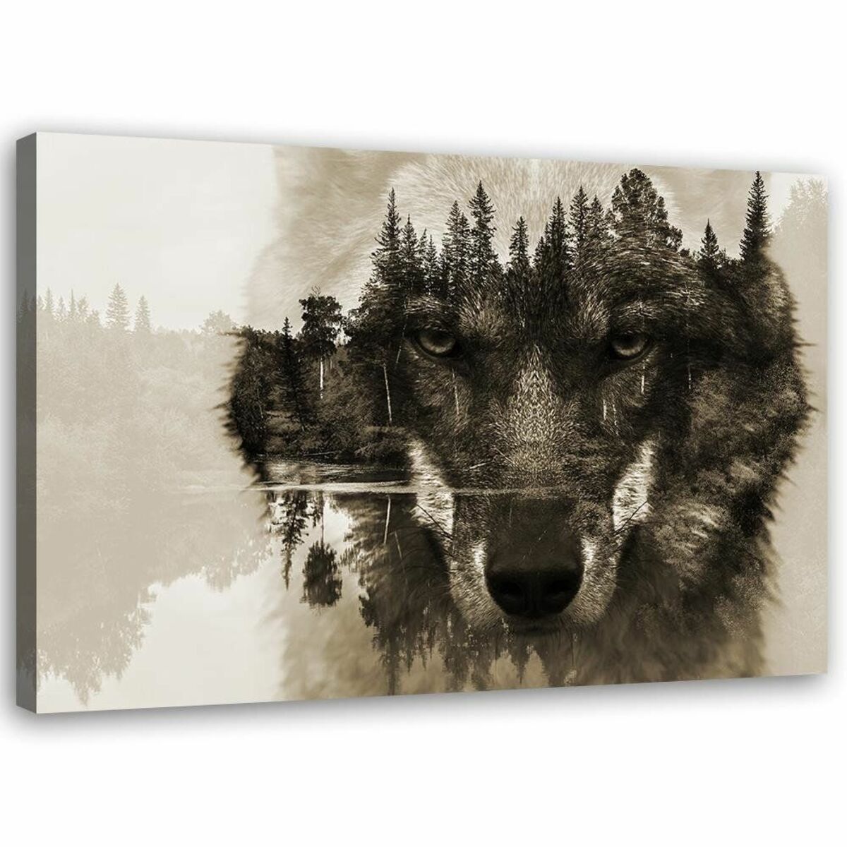 Bild 1 von Feeby Leinwand, Brown Wolf HORIZONTAL, 60x40