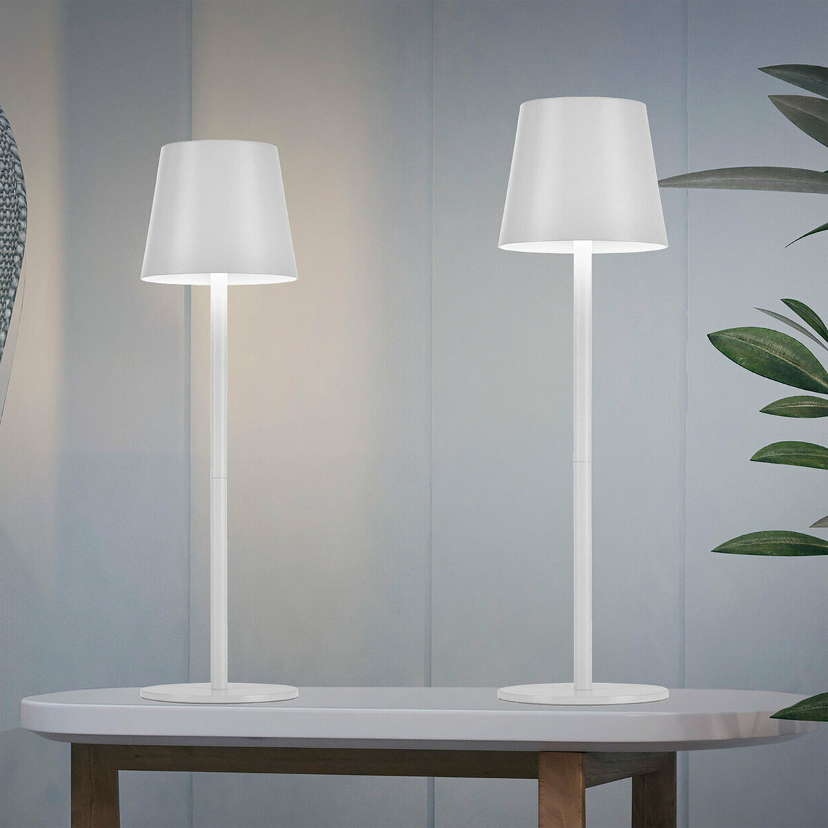 Bild 2 von LEUCHTEN DIREKT 
                                            LED-Akku-Tischleuchte EURIA weiß, 2er-Set