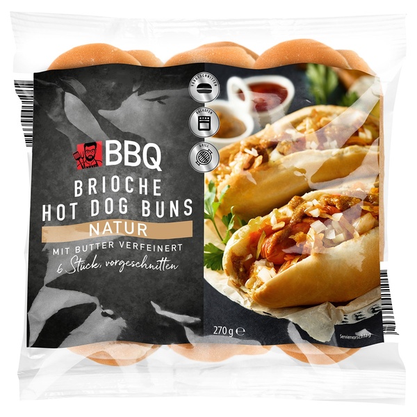 Bild 1 von BBQ Brioche-Hot-Dog-Buns 270 g