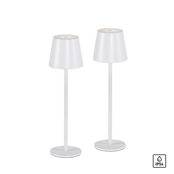 Bild 4 von LEUCHTEN DIREKT 
                                            LED-Akku-Tischleuchte EURIA weiß, 2er-Set