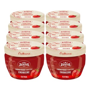 Zentis Frühstücks-Konfitüre Erdbeere extra 340 g, 8er Pack