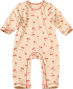 PUSBLU Baby Schlafanzug, Gr. 62/68, aus Bio-Baumwolle, beige