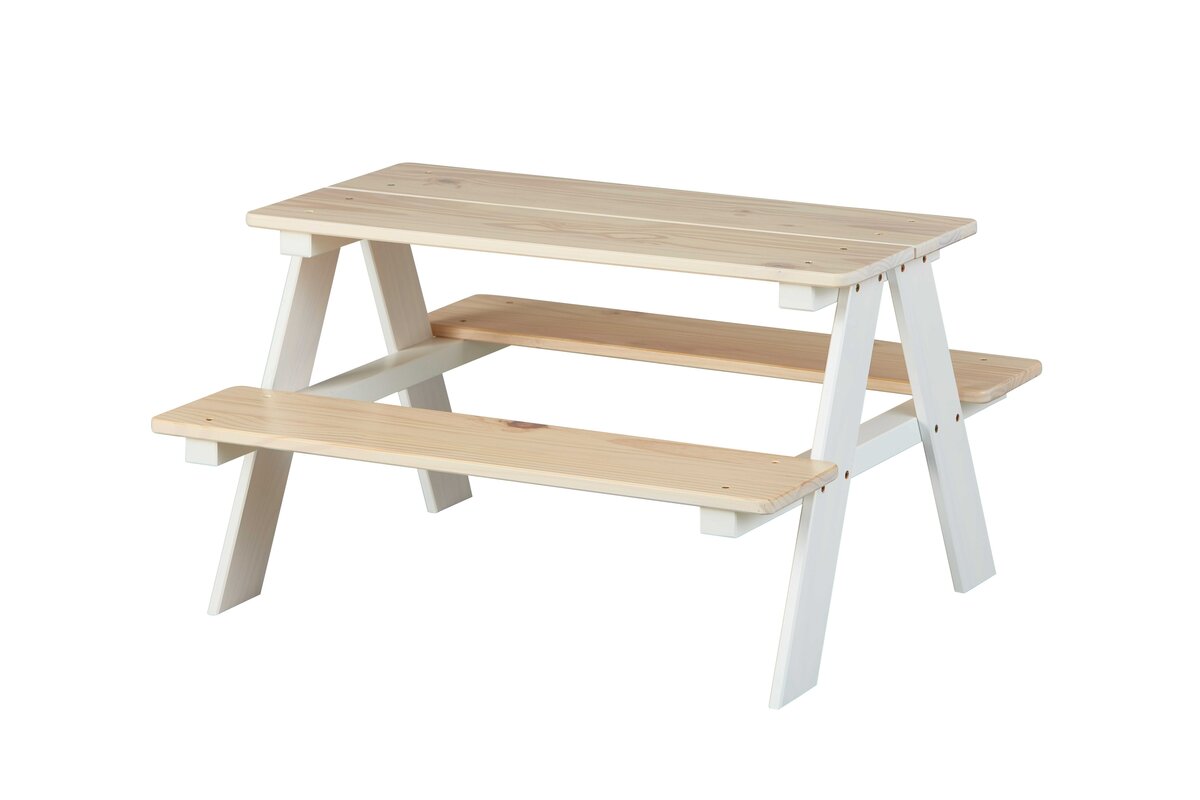 Bild 1 von Inter Link Kindersitzgruppe Henning in Weiss und Milkyskin mit 1 Tisch und 2 Bänke